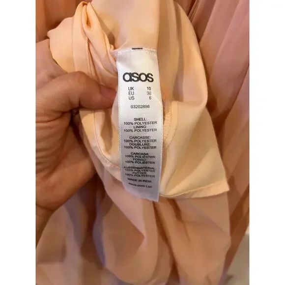 ASOS Pleaded Dress Peach Size 6 (US) - Picture 8 of 8